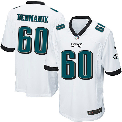 Men's Game Chuck Bednarik Nike Jersey White Road - #60 NFL Philadelphia Eagles